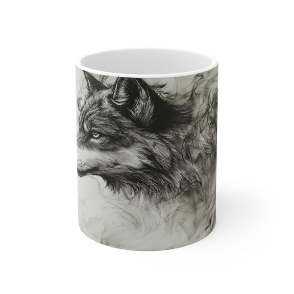 Mystical Wolf Smoke Ink Mug