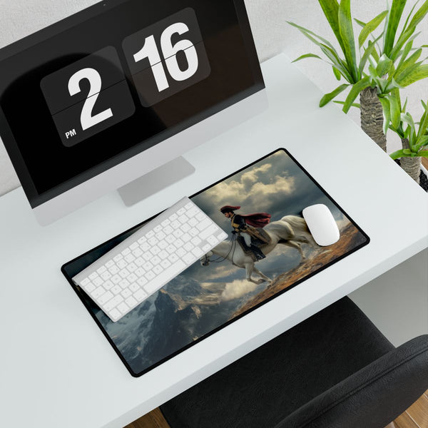 Napoleon Bonaparte Crossing the Alps (Edition II) — XL Gaming Desk Mat — Gaming & Workspace Desk Setup View