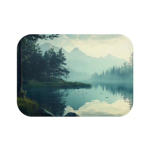 "Nature's Tranquil Oasis Bath Mat"