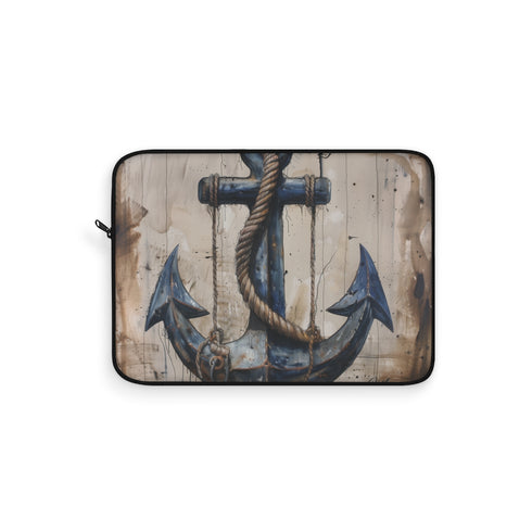 "Nautical Anchor and Rope Laptop Sleeve"