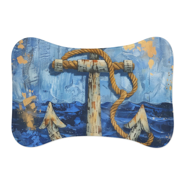 "Nautical Anchor Pet Mat: Ocean-Inspired Comfort"