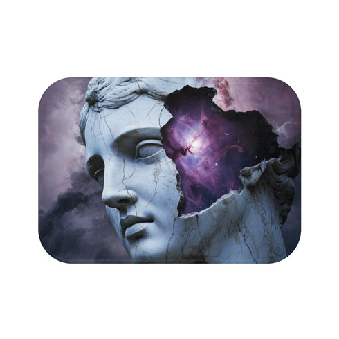 Nebula-Themed Cracked Marble Bath Mat
