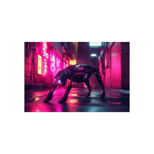 Neon Alley Robot Dog Poster