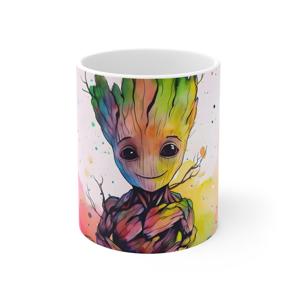 "Neon Baby Groot Watercolor Mug"