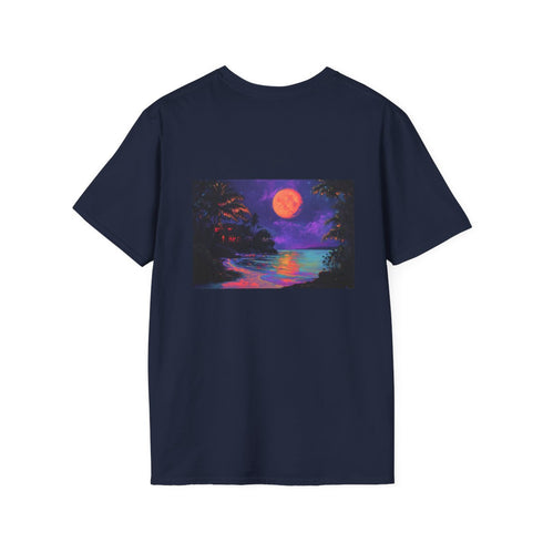 Neon Beach Night Full Moon Shirt