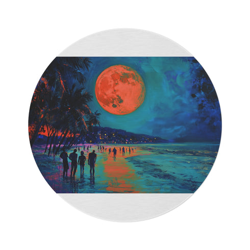 "Neon Beach Night Party Rug"