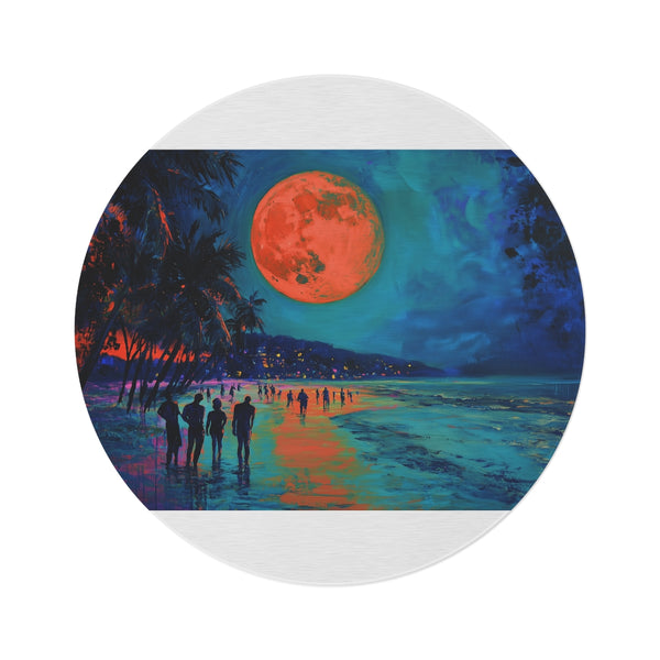 "Neon Beach Night Party Rug"