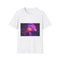 Neon Cave Opening Into Timeless Void Graphic Unisex Softstyle T-Shirt - Front View