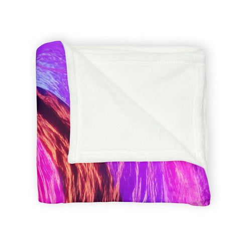 Neon Cave Opening into Timeless Void Plush Fleece Throw Blanket