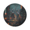 "Neon Cityscape Round Rug"