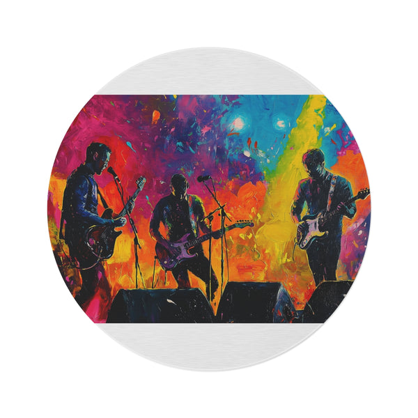 "Neon Coldplay Concert Round Rug"