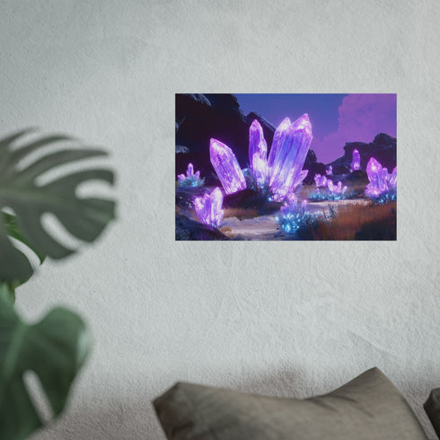 Neon Crystals Bloom Wasteland Poster