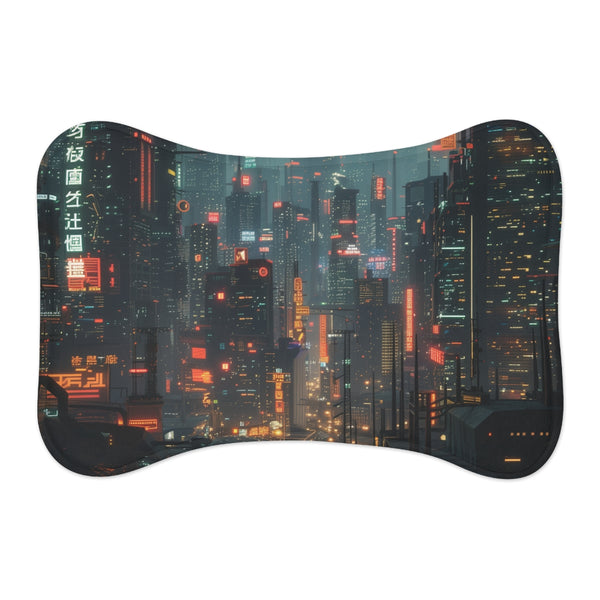 "Neon Cyberpet Cityscape Mat"