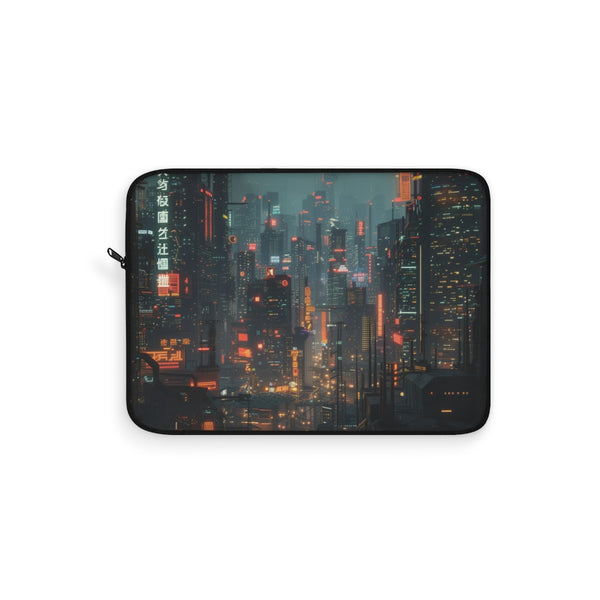 "Neon Cyberpunk City Laptop Sleeve"