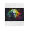 "Neon Einstein Watercolor Plush Blanket"