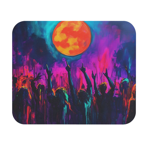 Neon Festival Moon Mouse Pad