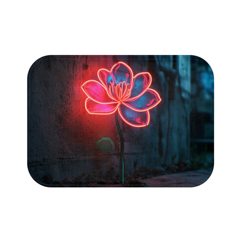 "Neon Flower Bath Mat Blooming"