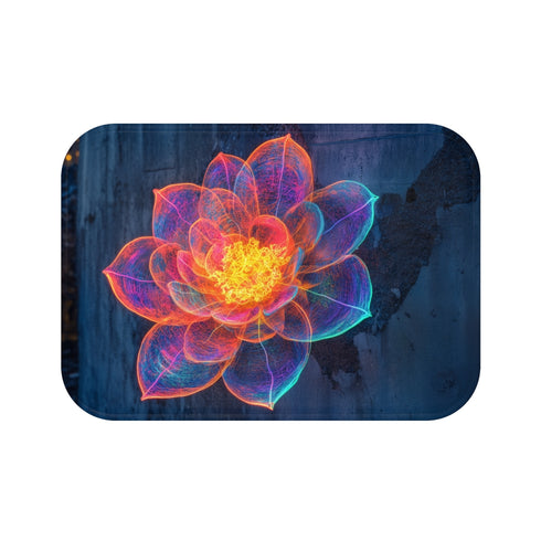 "Neon Flower Bath Mat Blooms"