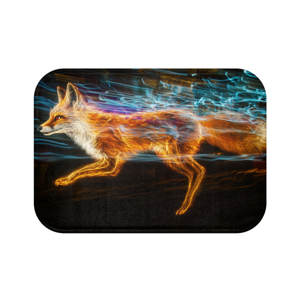 Neon Fox Bath Mat Decor