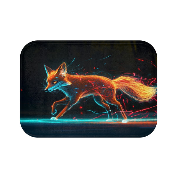 "Neon Fox Bath Mat Sparkle"