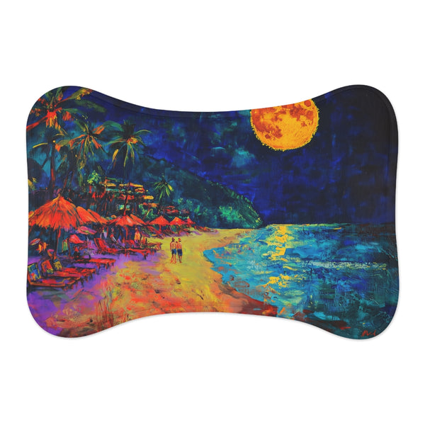 "Neon Full Moon Beach Mat"