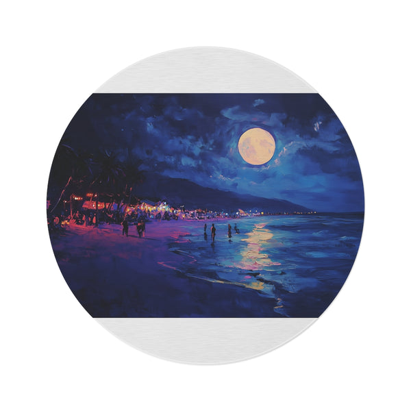 "Neon Full Moon Beach Rug"
