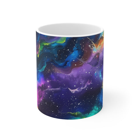 "Neon Galaxy Coffee Mug: Drink in the Stars"