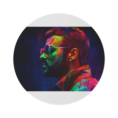 "Neon George Michael Watercolor Rug"