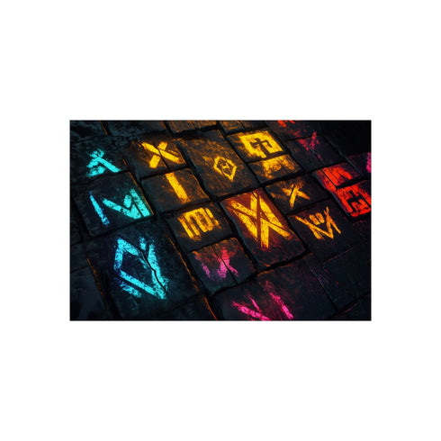 Neon Graffiti Featuring Ancient Runes