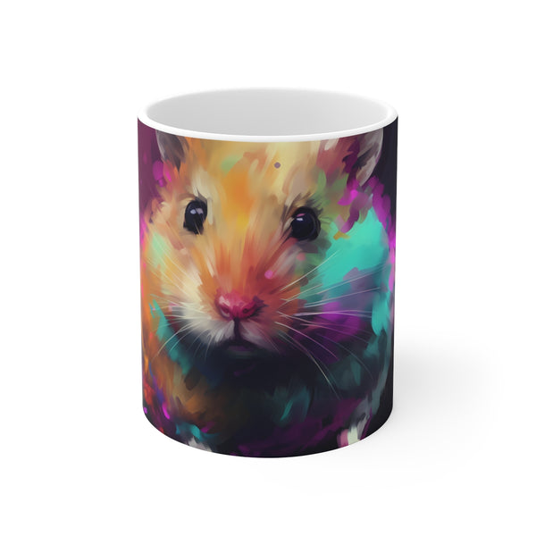 "Neon Hamster Watercolor Coffee Mug"