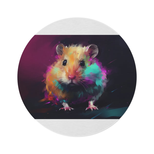 "Neon Hamster Watercolor Joy Rug"