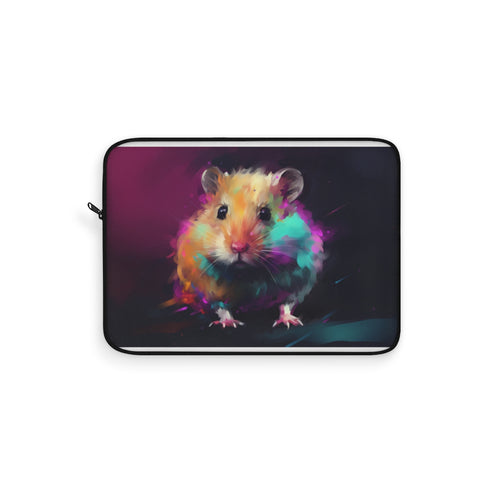 "Neon Hamster Watercolor Laptop Sleeve"