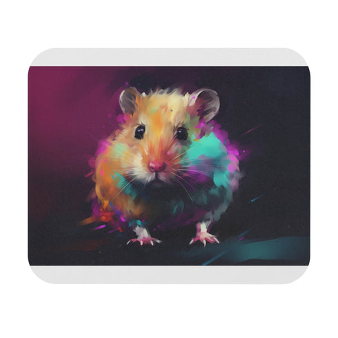 Neon Hamster Watercolor Mouse Pad