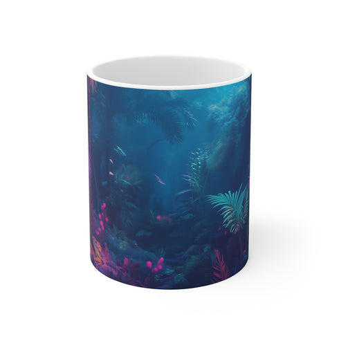 Neon Jungle Glowing Fauna Coffee Mug
