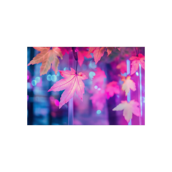 Neon Levitating Leaves Dream Poster