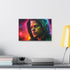 Vibrant neon watercolor Matt Damon canvas, 18" x 12" rectangle.