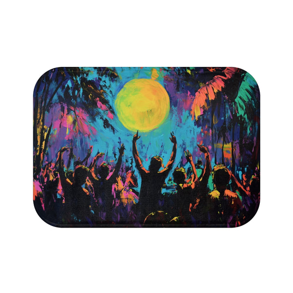 "Neon Moon Festival Bath Mat"