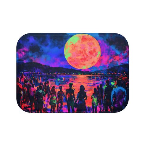 Neon Moonlight Festival Bath Mat