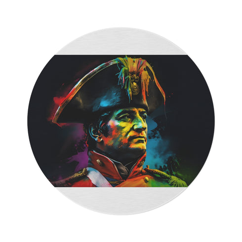 Neon Napoleon Watercolor Round Rug