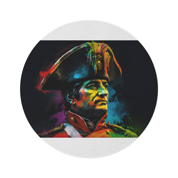 Neon Napoleon Watercolor Round Rug