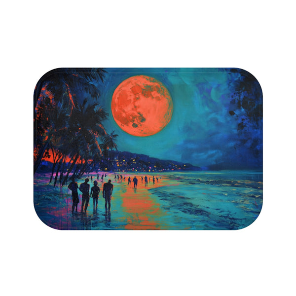 "Neon Night Beach Moon Mat"