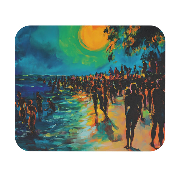 Neon Night Beach Moon Pad
