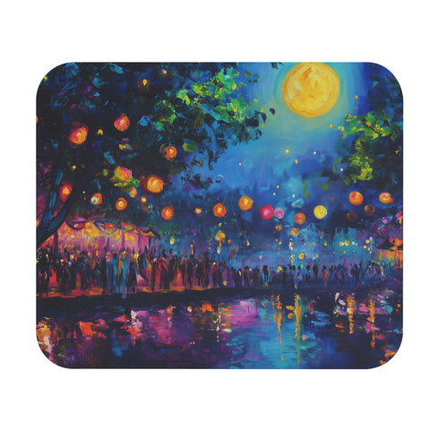 Neon Night Sky Mouse Pad