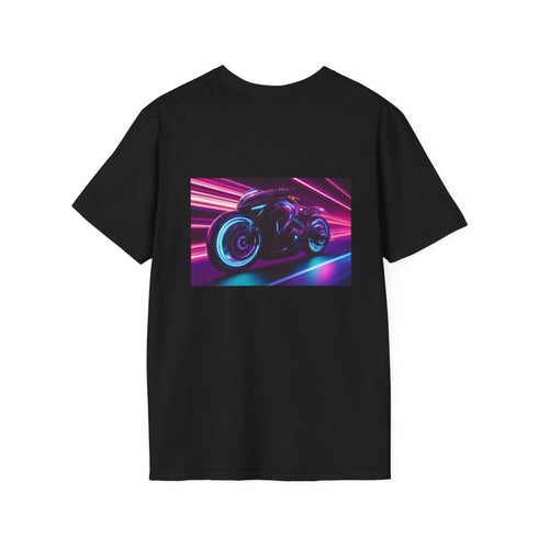 Neon Retro Motorcycle T-Shirt Design