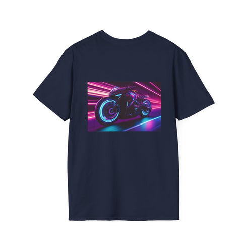 Neon Retro Motorcycle T-Shirt Design