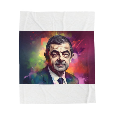 Neon Rowan Atkinson Watercolor Blanket