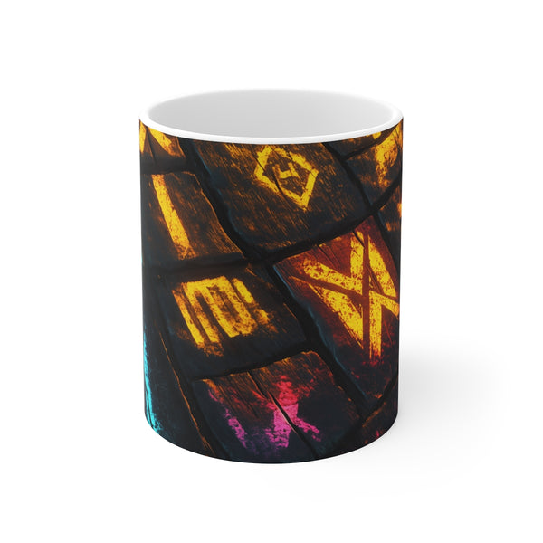 Neon Runes Ancient Graffiti Mug