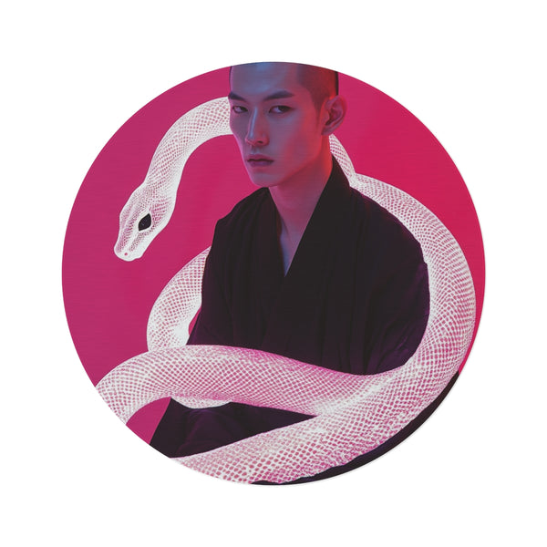 "Neon Serpent Round Rug"