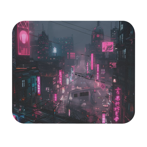 Neon Skyline Cyberpunk Mouse Pad