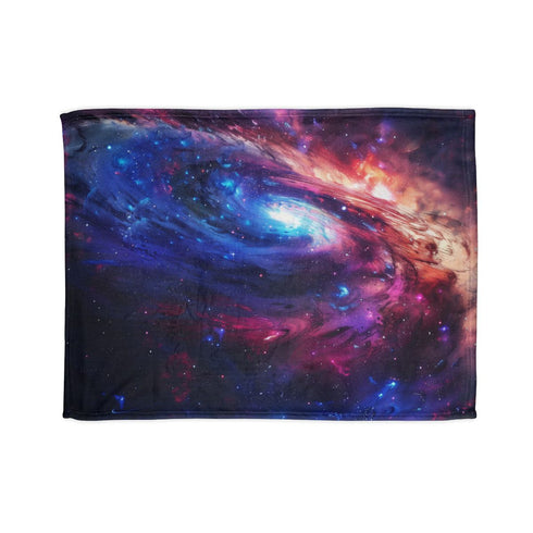 "Neon Space Galaxy Bed Cover: Sleep Among the Stars!"